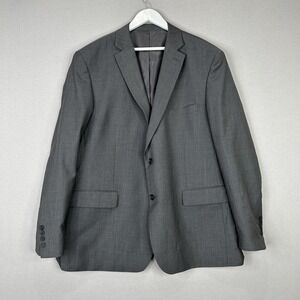 Pronto Uomo Sport Coat Mens 50L Gray Wool Blend Two Button Blazer Professional